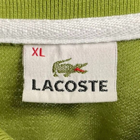 Lacoste Women's polo shirt in green, four-button placket, XL - Picture 7 of 8